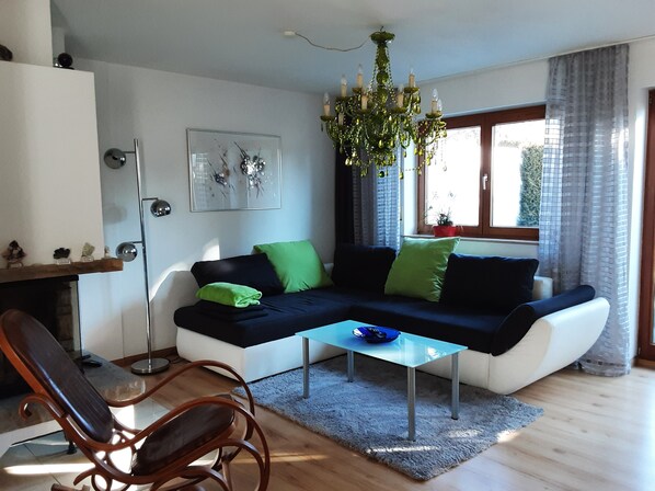 Smart TV, fireplace, video games, table football