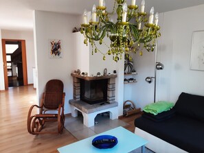 Smart TV, fireplace, video games, table football