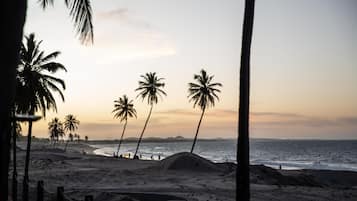 Perto da praia, toalhas de praia