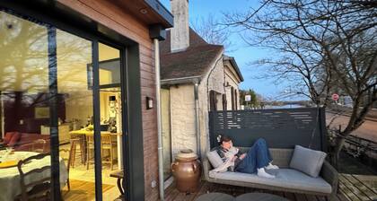 Riverfront-ranskalainen maalaiskoti viini-gourmeille Pariisin lähellä