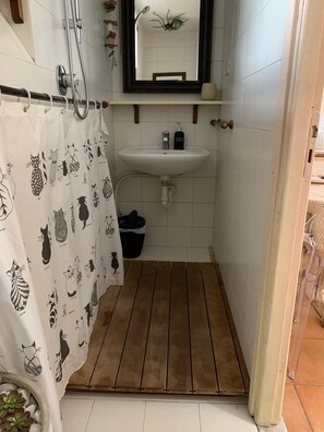 Shower, hair dryer, towels, soap - studio apartment with terrace to 360 ° of the city (Torino)
