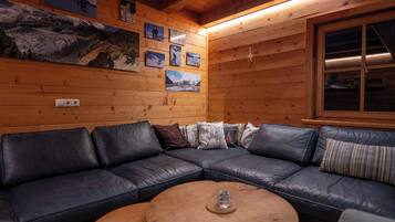 Fernseher, Kamin, DVD-Player, Bücher