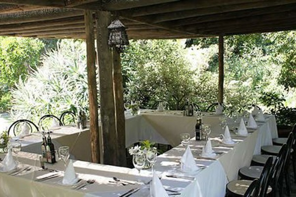 Outdoor banquet area