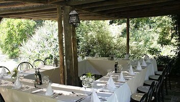 Outdoor banquet area