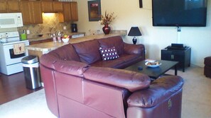 TV, fireplace, DVD player, stereo