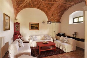 Een televisie, een open haard, een dvd-speler en boeken