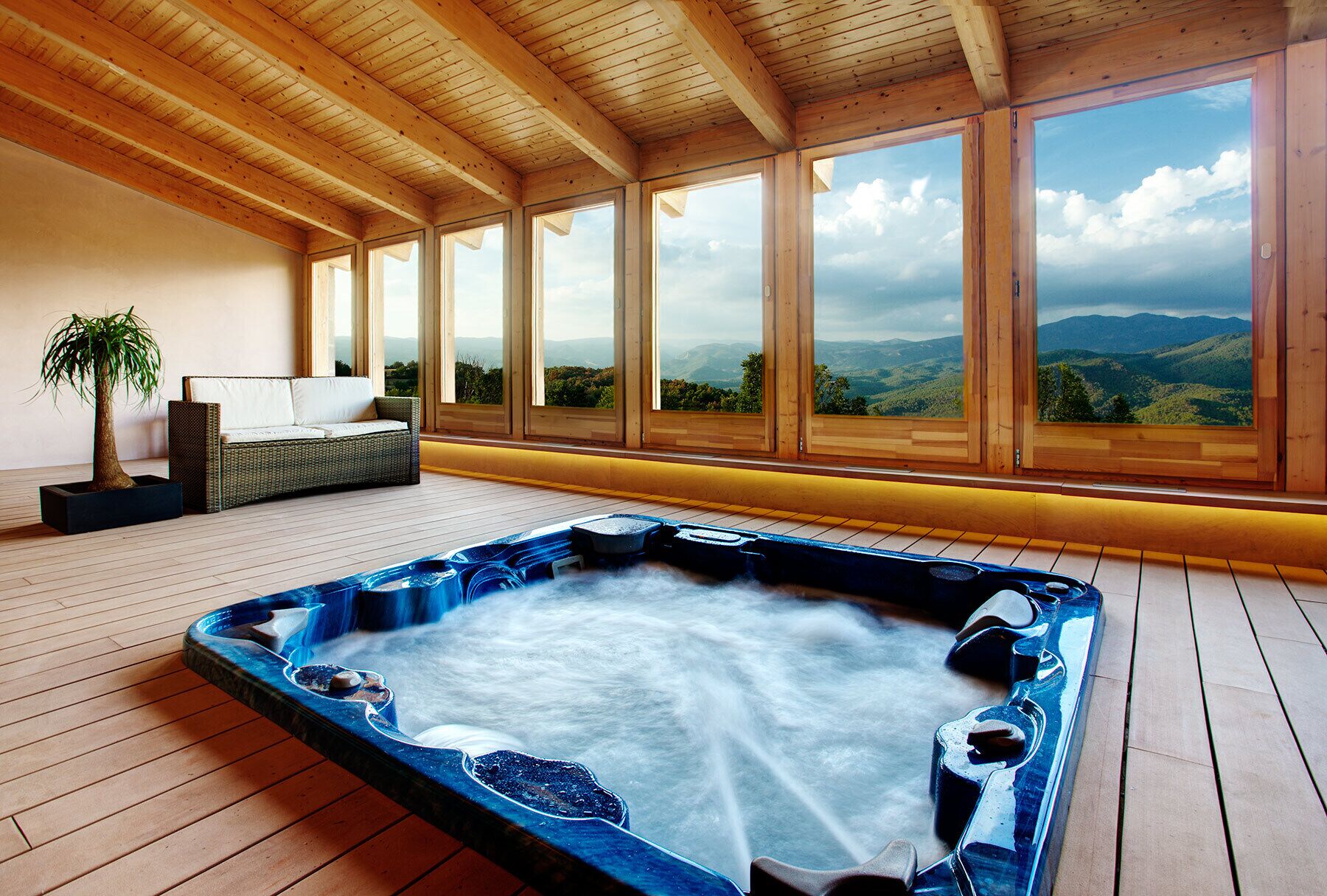 The house has a fantastic spa and Sauna area