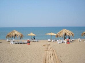 Beach nearby, sun-loungers