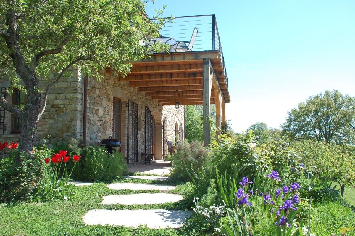 Shady terrace and sunny balcony with views to South