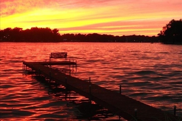 Sunset at Paw Paw Lake