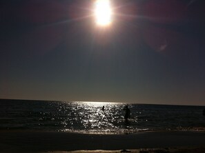 Beach nearby, sun-loungers
