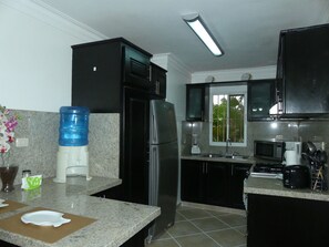 Kühlschrank, Mikrowelle, Ofen, Herdplatte