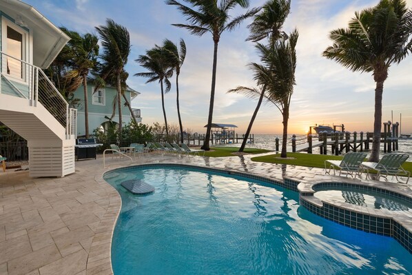 Outdoor pool, a heated pool
