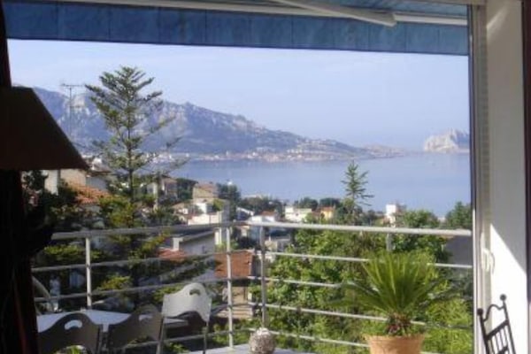 Vue mer depuis la terrasse du sejour