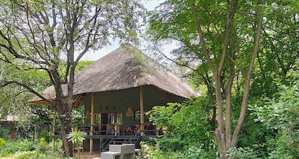 Luxury Villa 1 km from Kruger Park veranda overlooking the garden and ponds