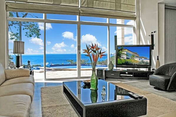 Televisión, reproductor de DVD, libros y estéreo 