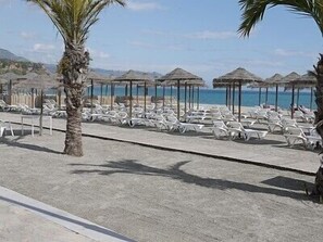 Beach nearby, sun-loungers