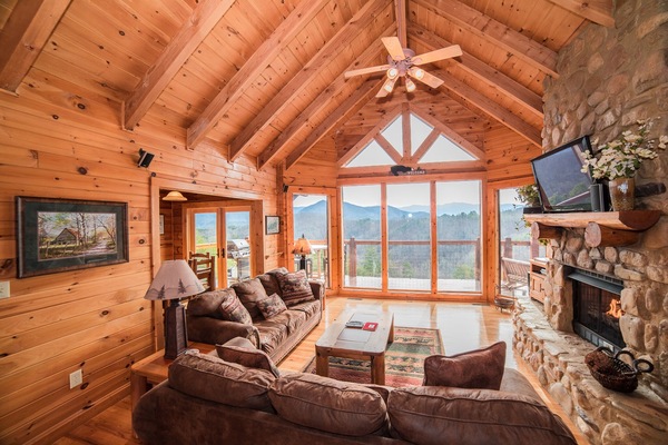Smart TV, fireplace, video games, DVD player