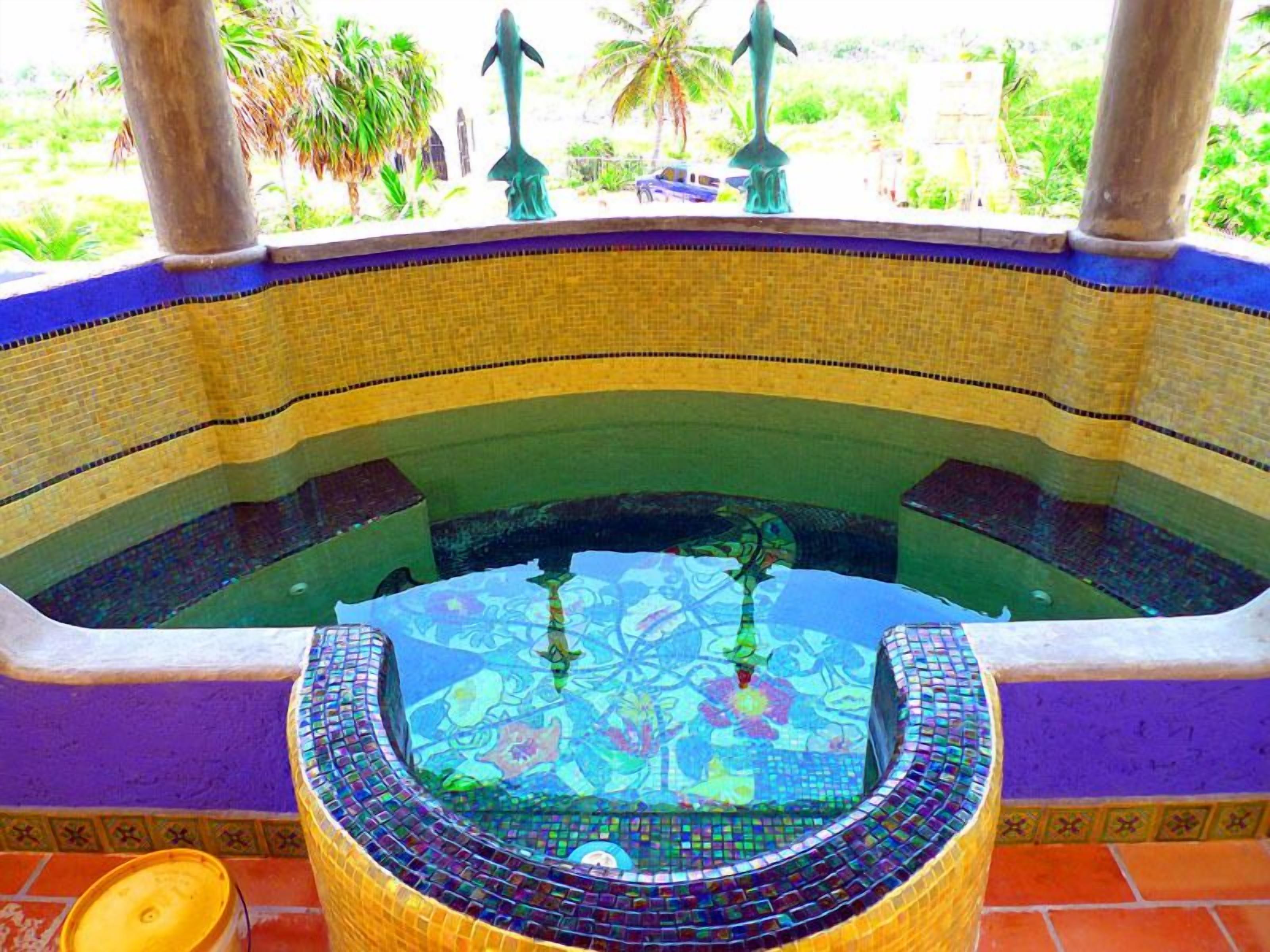 The Plunge Pool with a locally handcrafted Mosaic starfish