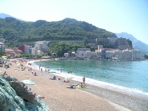Beach nearby, sun-loungers