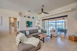 Smart TV, DVD player, books, music library