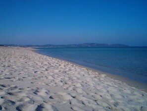 Beach nearby, sun loungers