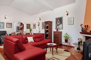 TV, fireplace - Holiday house Luna * 1000 m2 fenced garden, terrace, private pool (Marčana)