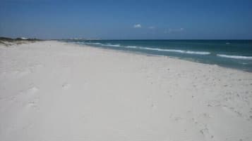 Ligstoelen aan het strand