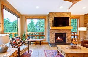 TV, fireplace, DVD player, ping pong