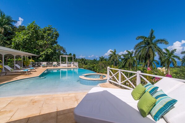 Outdoor pool, a heated pool - Allamanda Villa- Tryall Resort Membership- van/driver- nanny  (Montego Bay,)