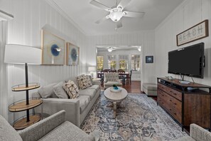 Flat-screen TV, DVD player