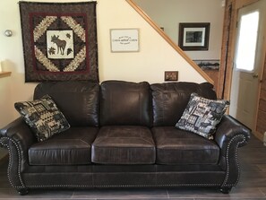 Smart TV, fireplace, DVD player, books