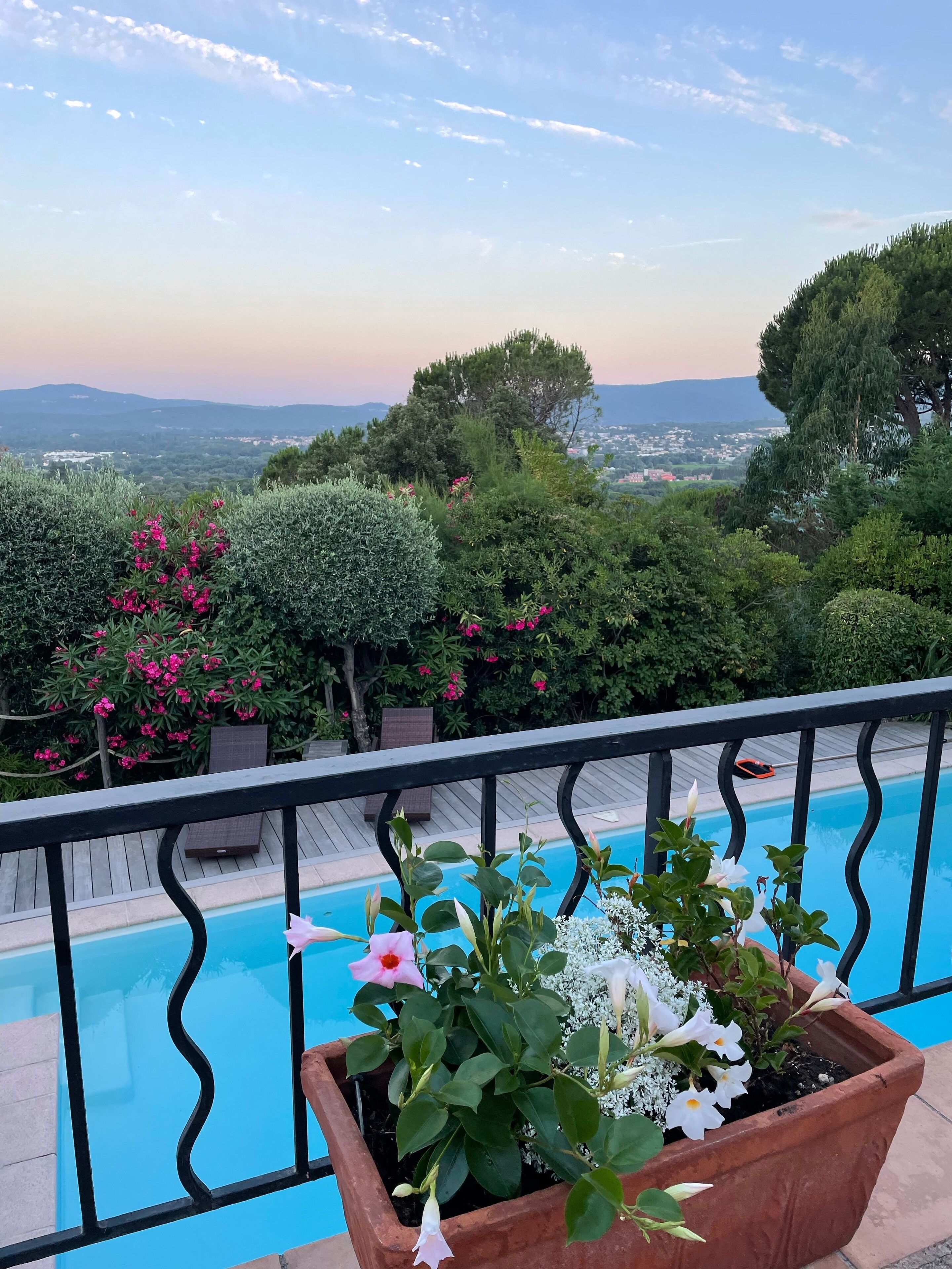 Sunset on the terrace. 