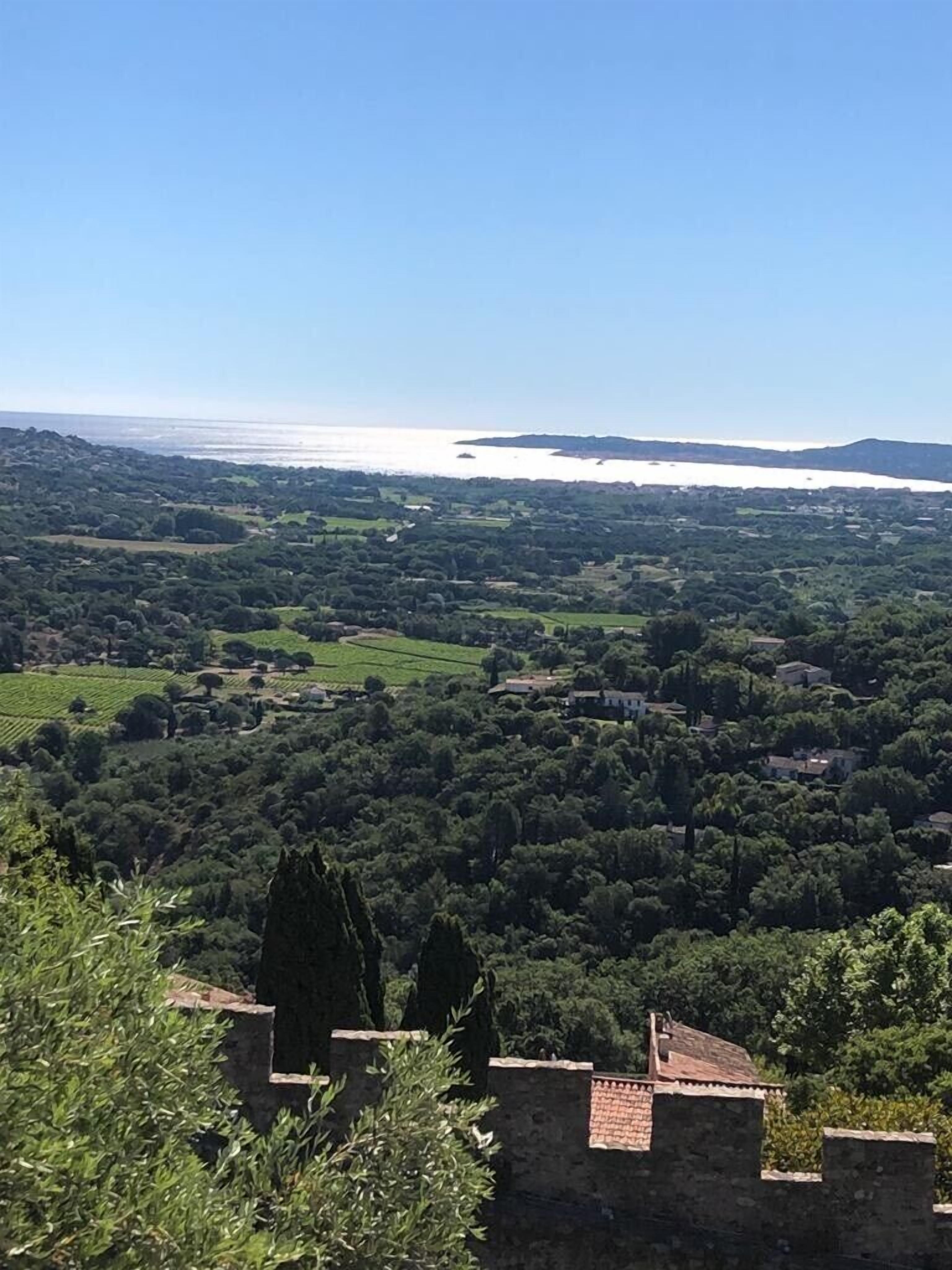 View from Grimaud Castle towards the bay of St Tropez