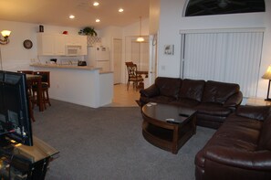 Smart TV, video games, DVD player, foosball