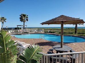 Outdoor pool, a heated pool - Beachfront Aquarius Condominium 607 - 2BR Gulf View - Beautiful!! (South Padre Island)