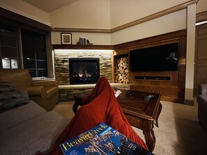 Smart TV, chimenea, reproductor de DVD y impresora 