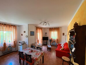 Flat-screen TV, DVD player, books, video library - Apartment in a house 4 km far from Aosta (Gressan)
