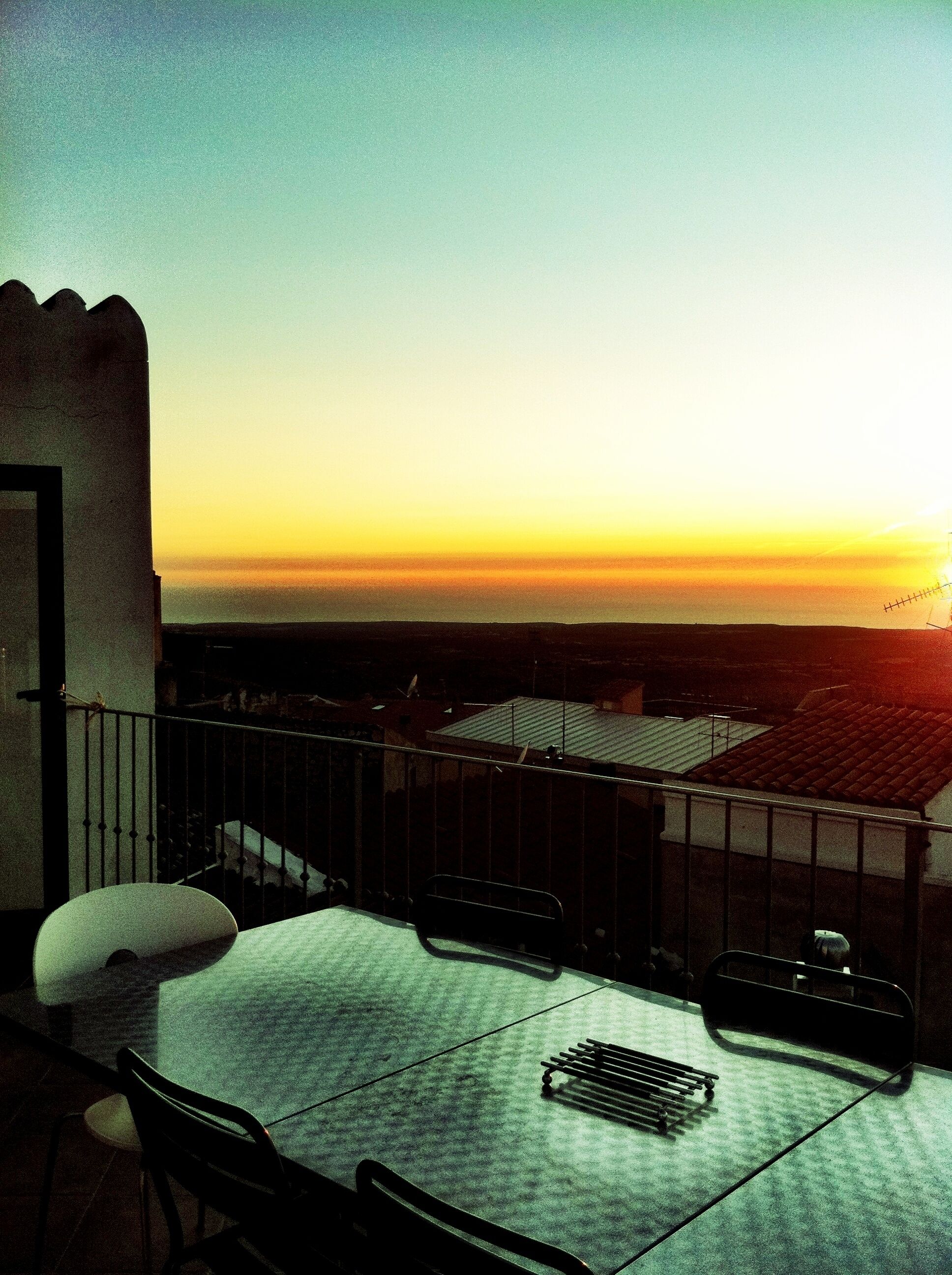 a dinner table with a view
