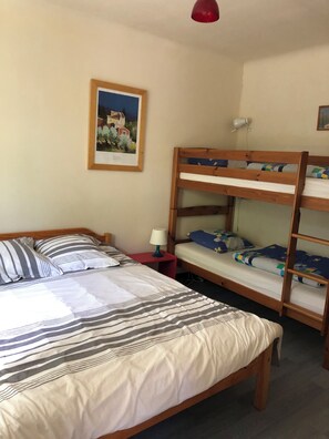 1 bedroom, iron/ironing board, bed sheets