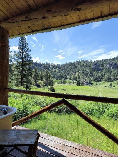 Dearborn River Log Cabin with 3/4 mi River Frontage & 72 Acres to Roam