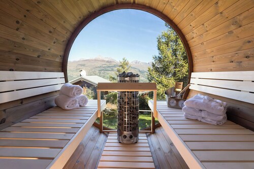 Chalet Mathilde - Piste à 20m, jacuzzi, sauna, vue sur le Mont Blanc!