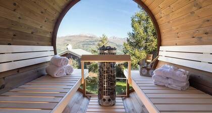 Ensuite-katettu mökki (demi-eläke) 20 m pisteeseen poreallas takka boot lämpimämpi