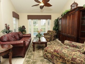 TV, DVD player, table football, books