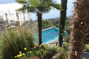 Outdoor pool - Holiday paradise with spectacular panoramic, Indoor - Outdoor Fireplace, Outdoor Swimming Pool (Brissago TI)