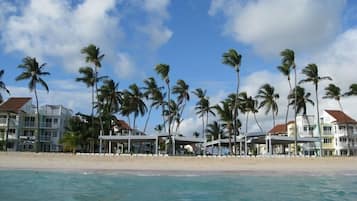 On the beach, beach towels