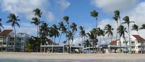 On the beach, beach towels