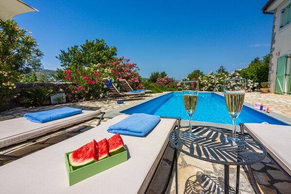 Outdoor pool, a heated pool