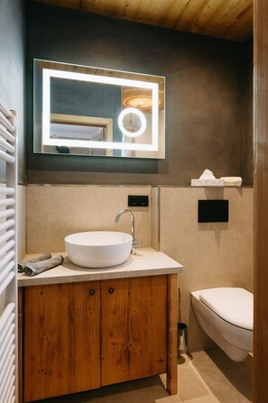 Regadera, secadora de cabello, toallas, jabón 