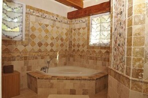 Combined shower/tub, hair dryer